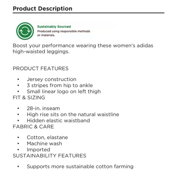 Women's adidas Essential Linear Logo High-Waisted Leggings NWT (SM) - Picture 2 of 7